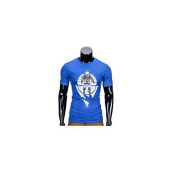 T-shirty męskie: T-SHIRT MĘSKI Z NADRUKIEM S815 – CHABROWY