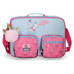 Torba w kolorze różowo-niebieskim na laptopa - (S)38 x (W)28 x (G)6 cm. Różowe torby na laptopa Enso, Adept, w paski, z poliesteru. W wyprzedaży za 84,95 zł.