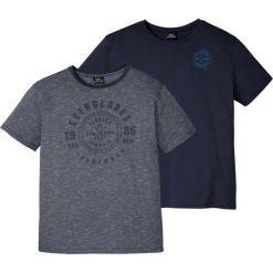 T-shirt w wygodnym fasonie (2 szt.) bonprix ciemnoniebiesko-biały melanż + ciemnoniebieski. Niebieskie koszulki męskie bonprix, s, bez wzorów, bez kołnierzyka, bez rękawów. Za 75,98 zł.