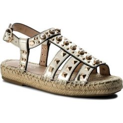 Espadryle LIU JO - Sandalo Flat S18073 P0231 Light Gold 07014. Żółte klapki damskie Liu Jo, z aplikacjami, ze skóry, bez obcasa. W wyprzedaży za 459,00 zł.