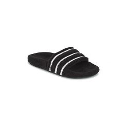 Klapki adidas ADILETTE W. Czarne klapki damskie Adidas, bez wzorów, bez obcasa. Za 155,40 zł.