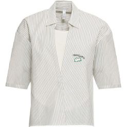 Bluzka w paski bonprix ciemnoniebiesko-biały. Niebieskie bluzki damskie bonprix, w paski, bez kołnierzyka, bez rękawów. Za 44,99 zł.
