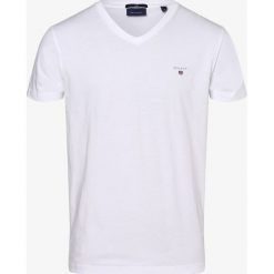 Gant - T-shirt męski, biały. Białe t-shirty męskie GANT, xl, z haftami, z bawełny, klasyczne, z klasycznym kołnierzykiem. Za 129,95 zł.