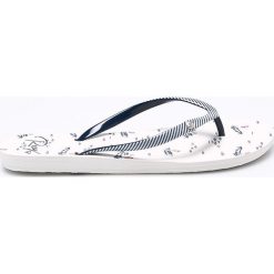 Roxy - Japonki. Białe klapki damskie marki Roxy, z gumy. W wyprzedaży za 59,90 zł.