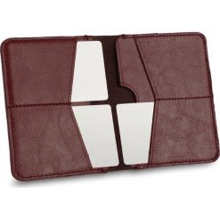 Cienki skórzany męski portfel SOLIER SW10 SLIM bordowy - bordowy. Czerwone portfele męskie Solier, bez wzorów. Za 74,99 zł.