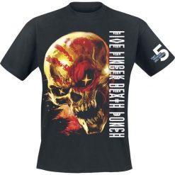 Five Finger Death Punch Justice For None Skull T-Shirt czarny. Czarne t-shirty męskie z nadrukiem marki Five Finger Death Punch, m, z okrągłym kołnierzem. Za 74,90 zł.