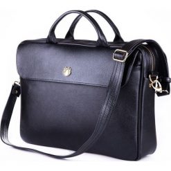 Skórzana torba na laptopa FL16 Sorrento czarna. Czarne torebki worki damskie Tagless, bez wzorów, z bawełny, eleganckie, na ramię, bez dodatków. Za 439,73 zł.