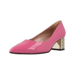 Buty ślubne damskie: Skórzane czółenka w kolorze różowym