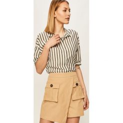 Answear - Koszula. Szare bluzki damskie ANSWEAR, s, bez wzorów, z bawełny, klasyczne, z klasycznym kołnierzykiem, z krótkim rękawem. W wyprzedaży za 79,90 zł.