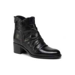 Gino Rossi 594-002CC-SARA. Czarne botki damskie Gino Rossi, ze skóry, bez obcasa, bez zapięcia. Za 349,99 zł.