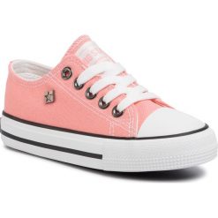 Trampki BIG STAR - FF374204 601 Salmon. Różowe trampki dziewczęce BIG STAR, bez wzorów, z gumy, na sznurówki. Za 79,00 zł.