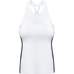 Top MONREAL LONDON. Białe topy damskie Monreal London, z nadrukiem, z tkaniny, z kontrastowym kołnierzykiem. W wyprzedaży za 372,00 zł.