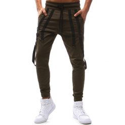 Joggery męskie: Spodnie męskie joggery brązowe (ux1126)