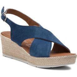 Sandały MARCO TOZZI - 2-28343-22 Denim 802. Niebieskie klapki damskie Marco Tozzi, bez wzorów, z zamszu, bez obcasa, na obcasie. Za 199,90 zł.