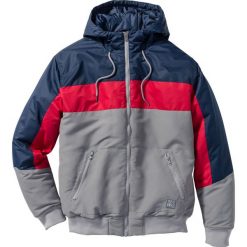 Kurtka bejsbolówka Regular Fit bonprix szaro-ciemnoniebiesko-czerwony. Szare bejsbolówki męskie bonprix, m, bez wzorów, bez kaptura. Za 189,99 zł.