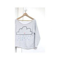 Chmurka szara gruba bez. Szare bluzy damskie marki One mug a day, s, z nadrukiem, z bawełny, bez rękawów, bez kaptura. Za 129,00 zł.