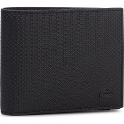 Duży Portfel Męski LACOSTE - Billfold Zip Case NH2826CE Black 000. Czarne portfele męskie Lacoste, bez wzorów, ze skóry. Za 399,00 zł.