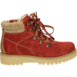 Botki - MONTE8553 POR. Brązowe botki damskie zamszowe marki Venezia. Za 199,00 zł.