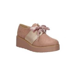 Derby Casu Creepersy na koturnie wiązane W70. Brązowe buty ślubne damskie Casu, na koturnie. Za 69,99 zł.