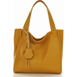 MARGOT Modny skórzany shopper MAZZINI - Portofino Max żółty dollaro. Żółte torby damskie na zakupy MAZZINI, bez wzorów, ze skóry, eleganckie, na ramię, bez dodatków. Za 299,00 zł.