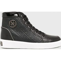 Guess Jeans - Buty. Czarne buty sportowe damskie Guess Jeans, z aplikacjami, z jeansu, sportowe. W wyprzedaży za 369,90 zł.