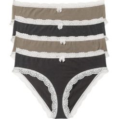 Majtki damskie: Figi „maxi” (4 pary) bonprix brunatno-szary