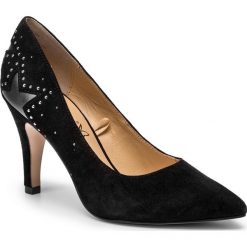 Szpilki CAPRICE - 9-22405-23 Black Suede 004. Czarne półbuty damskie Caprice, bez wzorów, ze skóry, bez obcasa, na szpilce, bez zapięcia. W wyprzedaży za 189,00 zł.