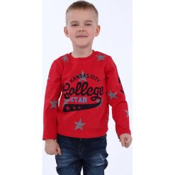 Bluza chłopięca z długim rękawem czerwona NDZ9019. Czerwone bluzy chłopięce marki Fasardi, z długim rękawem, długie. Za 39,00 zł.