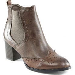 Botki damskie: Botki w kolorze khaki