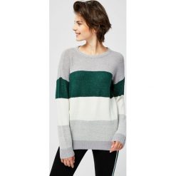 Sweter w pasy. Szare swetry damskie Moodo, s, bez wzorów, bez rękawów, bez kaptura. Za 59,99 zł.