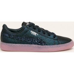 Puma - Buty Basket Glitter Princess x Sophia Webster. Niebieskie buty sportowe damskie Puma, bez wzorów, ze skóry, sportowe. W wyprzedaży za 379,90 zł.