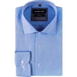 Koszula SIMONE KDNR000723. Niebieskie koszule męskie Giacomo Conti, m, bez wzorów, z bawełny, eleganckie, z włoskim kołnierzykiem, z długim rękawem. Za 229,00 zł.