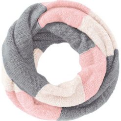 Szal "koło" bonprix jasnoróżowo-kolorowy. Czerwone szaliki damskie bonprix, w kolorowe wzory. Za 44,99 zł.