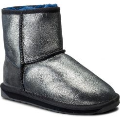 Buty EMU AUSTRALIA - Stinger Metallic Mini W11378 Midnight. Niebieskie kozaki damskie marki EMU Australia, ze skóry, na niskim obcasie. W wyprzedaży za 379,00 zł.