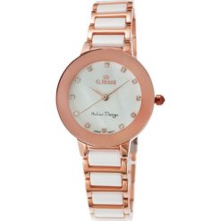 Zegarek Gino Rossi damski Loni rose gold-biały (11413-3D3). Czerwone zegarki damskie Gino Rossi. Za 195,00 zł.