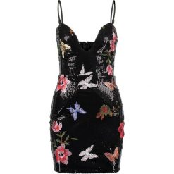 Sukienki hiszpanki: Missguided SEQUIN EMBELLISHED FLORAL EMBRIODERED HEART NECKLINE MINI Sukienka koktajlowa black