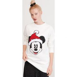 Świąteczna bluza - Kremowy. Białe bluzy damskie Reserved, s, bez wzorów, bez rękawów, bez kaptura. Za 89,99 zł.