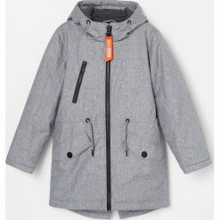 Wodoodporna parka z wiązaniem w talii - Szary. Szare parki męskie Reserved, m, bez wzorów, bez kaptura. Za 139,99 zł.