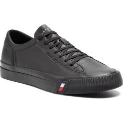 Sneakersy TOMMY HILFIGER - Corporate Leather Sneaker FM0FM02089 Black 990. Czarne sneakersy męskie TOMMY HILFIGER, na co dzień, bez wzorów, ze skóry ekologicznej, bez zapięcia. W wyprzedaży za 409,00 zł.
