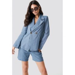 NA-KD Classic Marynarka z domieszką lnu - Blue. Niebieskie marynarki damskie NA-KD Classic, bez wzorów. Za 161,95 zł.
