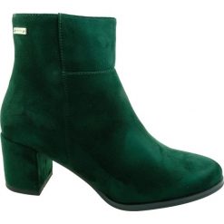 Botki damskie Sergio Leone BT522,Kolor zielony. Zielone botki damskie Sergio Leone, na zimę, bez obcasa, bez zapięcia. Za 130,00 zł.