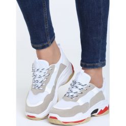 Biało-Szare Buty Sportowe Discord. Białe buty sportowe damskie marki Born2be, z materiału. Za 99,99 zł.