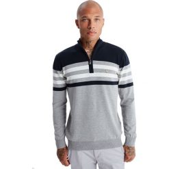 Sweter w kolorze szarym. Szare swetry męskie Jimmy Sanders, xl, bez wzorów, z bawełny, ze stójką, bez kaptura. W wyprzedaży za 134,95 zł.