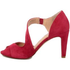 Eye Damskie Sandały 41 Czerwony. Czerwone sandały damskie Eye, bez wzorów, z zamszu, bez obcasa, bez zapięcia. Za 299,00 zł.