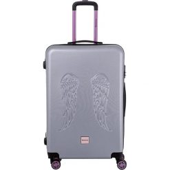 Walizka w kolorze srebrnym - 107 l. Szare walizki Murano, Berenice, bez wzorów, z materiału. W wyprzedaży za 239,95 zł.