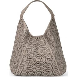 Torba shopper w wycinany laserowo wzór bonprix brunatny metaliczny. Pomarańczowe torby damskie na zakupy marki bonprix, bez wzorów, bez dodatków. Za 44,99 zł.