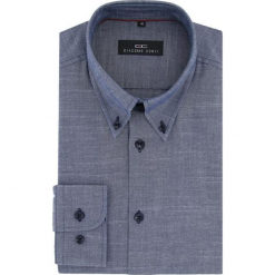 Koszula BIAGIO slim 15-11-25-K. Niebieskie koszule męskie Giacomo Conti, na lato, m, bez wzorów, z bawełny, button down, z długim rękawem. Za 229,00 zł.