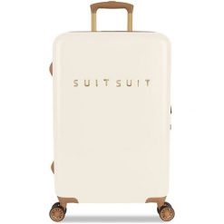 Suitsuit Walizka Podróżna Tr-7104/3-M- Fab Seventies Antique White. Białe walizki Suitsuit, bez wzorów, eleganckie. Za 670,00 zł.