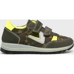 Primigi - Buty dziecięce. Zielone trampki chłopięce Primigi, bez wzorów, ze skóry, sportowe, bez zapięcia. W wyprzedaży za 119,90 zł.
