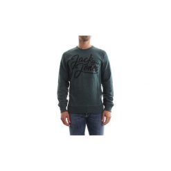 Bluzy Jack Jones 12131656 SCRIPT SWEAT. Zielone bluzy męskie Jack & Jones, s, bez wzorów, bez kołnierzyka, bez rękawów, bez kaptura. Za 107,55 zł.